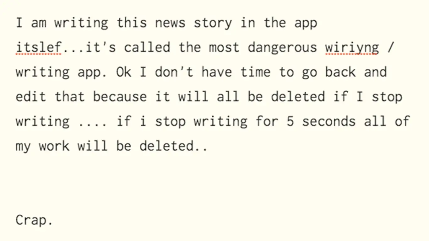 The Most Dangerous Writing App adalah tools yang untuk menyelesaikan copywriting lebih cepat.