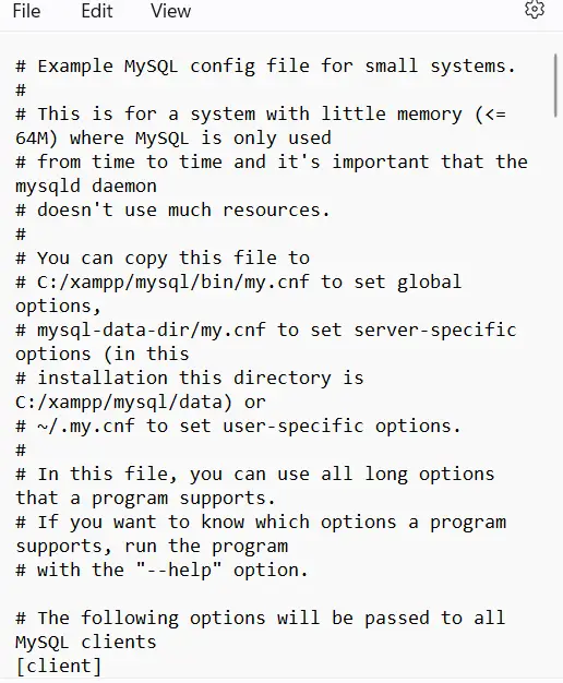 Mysql my ini