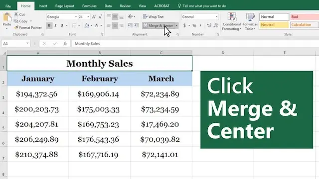 cara gabungkan cell di excel