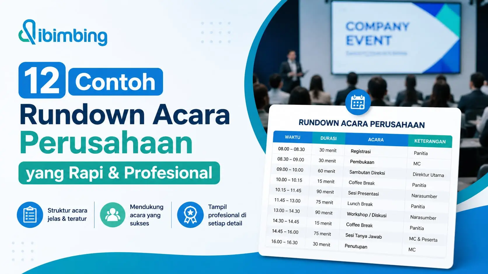 12 Contoh Rundown Acara Perusahaan yang Rapi & Profesional