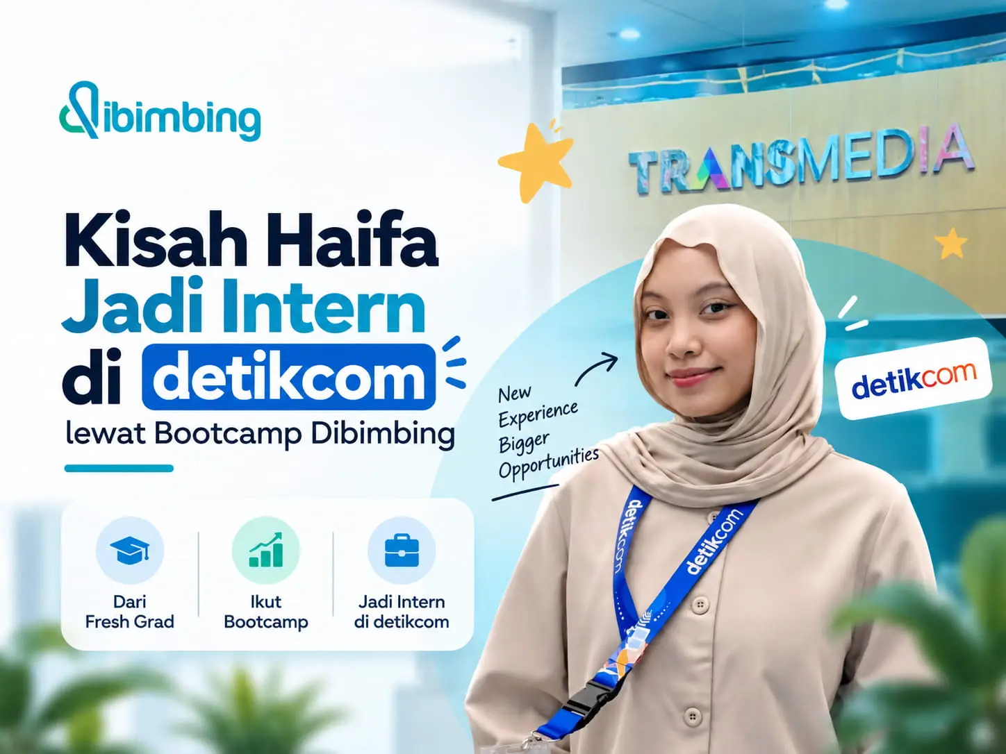 Kisah Haifa Dari Bootcamp Dibimbing hingga ke detikcom