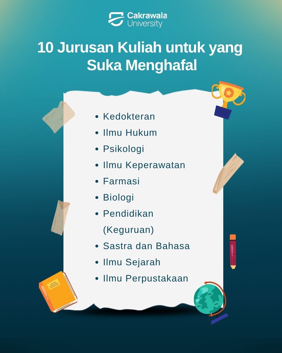 10 Jurusan Kuliah untuk yang Suka Menghafal